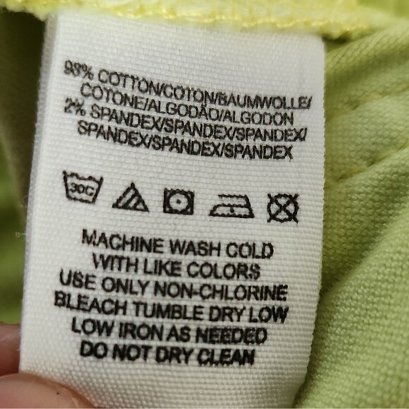 NWT ✿ FREE PEOPLE‎ Ladies 24 Low Rise Skinny Corduroy Pants Neon Lime School - Picture 11 of 12